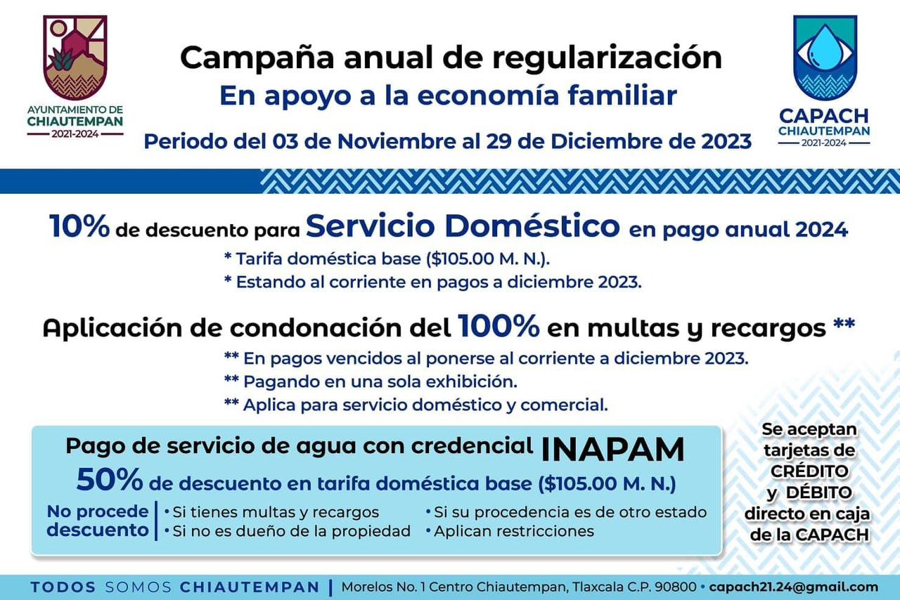 Ayuntamiento de Chiautempan y Capach ponen en marcha Campaña Anual de Regularización